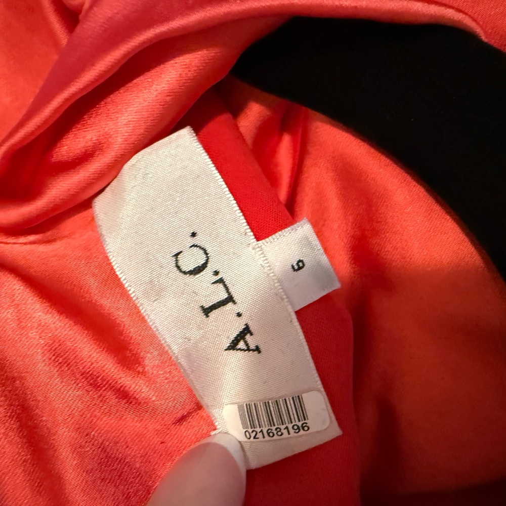 A.L.C. Joss Ruched Satin Dress in Hibiscus - Picture 10 of 10